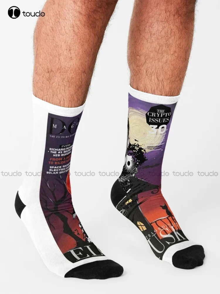 Elon Musk Halloween Doge Magazine Socks Men'S Slipper Socks 360° Digital Print Design Cute Socks  Creative Funny Socks Art