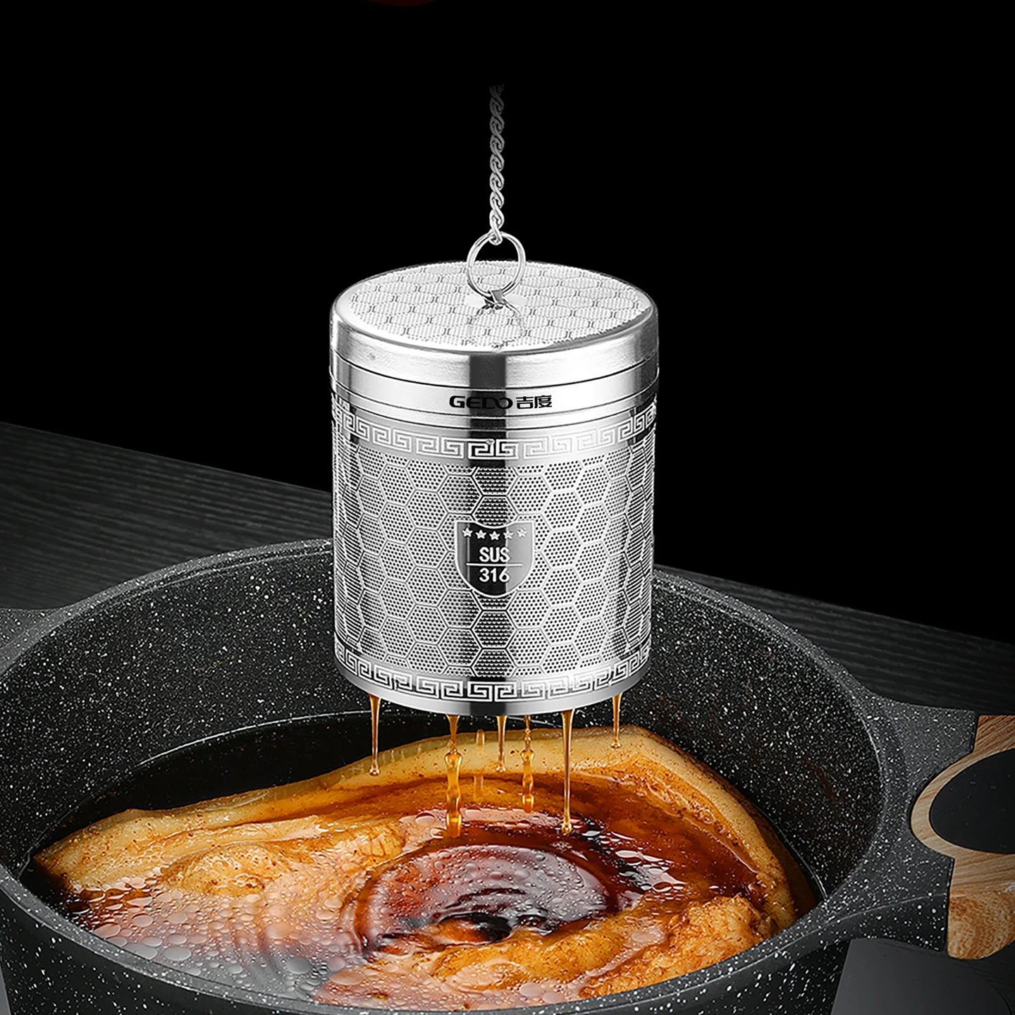 

99.9% Anti-bacterial Food Braising Spice Ball Ultra Mini LFGB Certified 316L Stainless Steel Tea Infuser with 13.8CM Chain