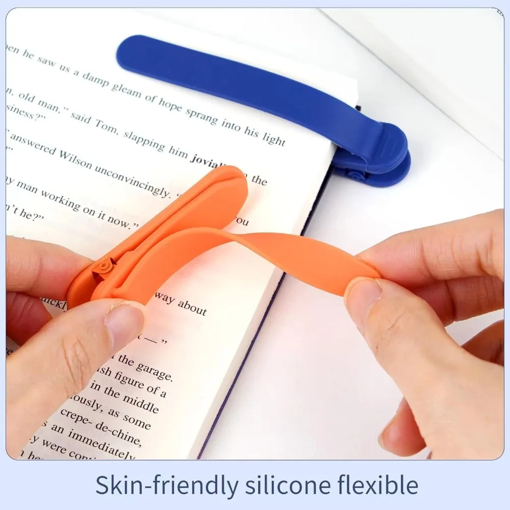 Soft Silicone Bookmark Clip para a Escola, Color Page Divisor, Creative Buckle, Seguir automaticamente Clip, Material de escritório