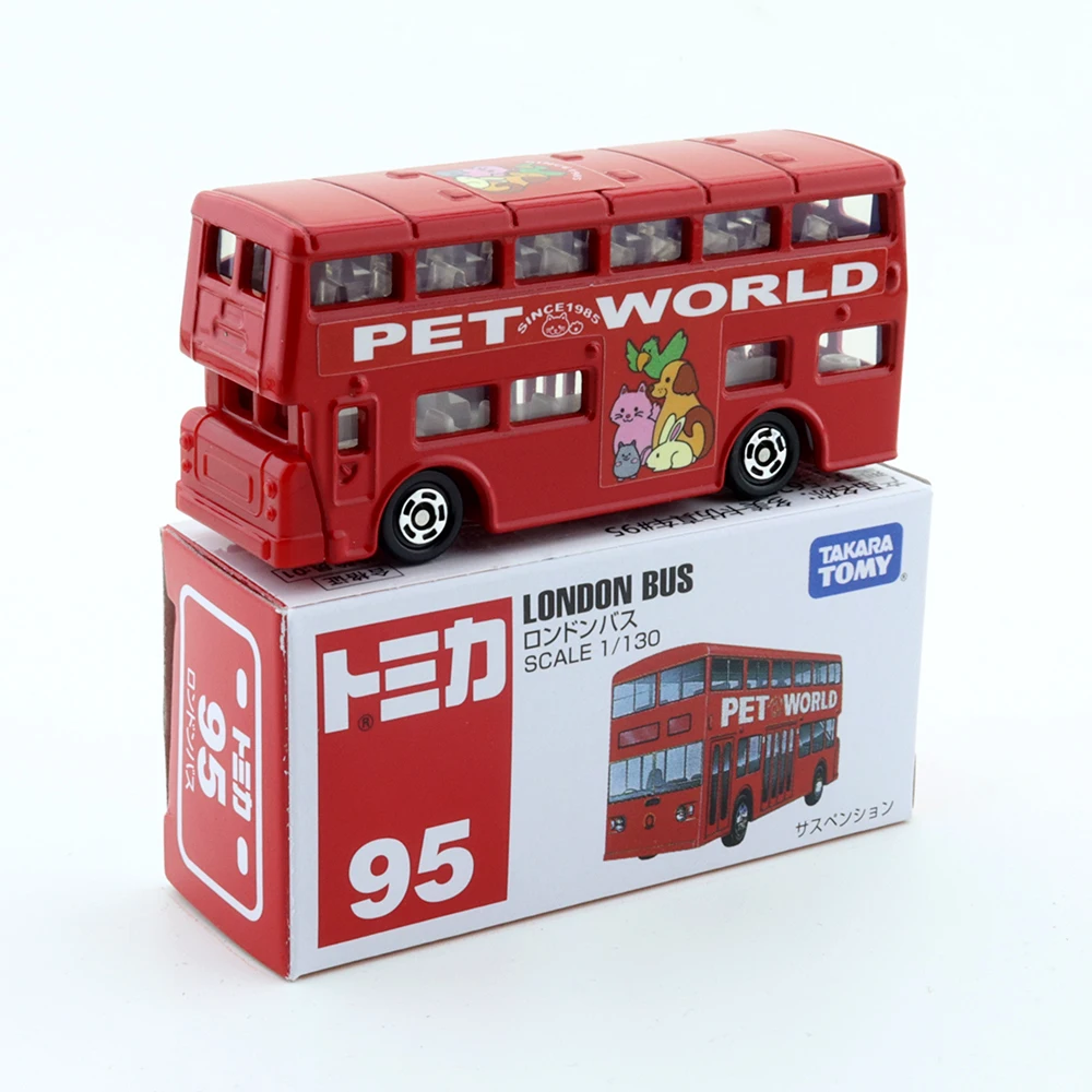 Takara Tomy Tomica No.095 London Bus 1/130 Diecast Automotive Model Ornaments Cas Toys Gift Decorations