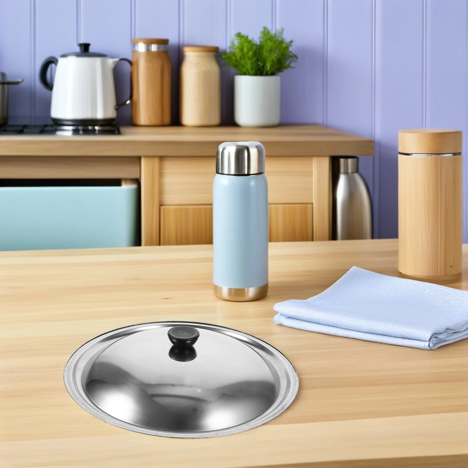 

Stainless Steel Frying Pan Lid Thickened Heat-Resistant Universal Replacement For Pot Skillet Wok Cookware Kitchen