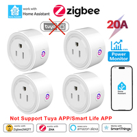 Zigbee2MQTT Smart Plug Zigbee US Socket 20A Wireless Home Outlet with Power Monitor APP Control Works with Alexa Home Assistant