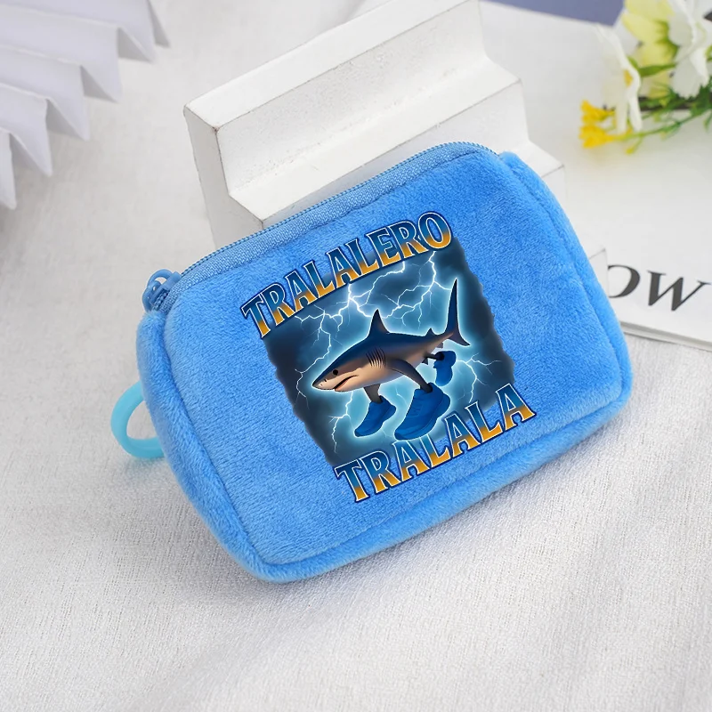 Italian Brainrot Coin Purse Tung Tungtung Sahur Wallet Telala Funny Shark Portable Card Bag Storage Pouch Key Chains Mini Bags view 3