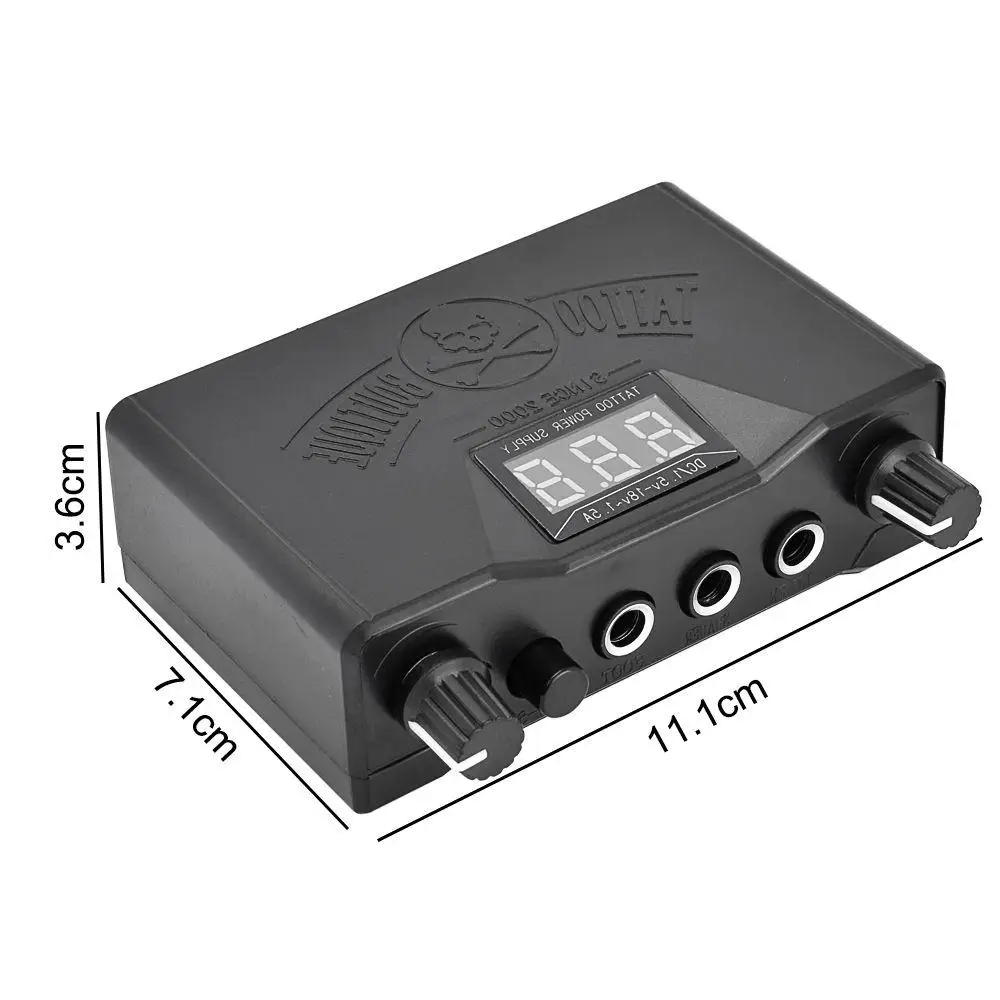 Tattoo Power Supply and Foot Pedal Set Skull Digital Tattoo Machine Power Source LCD Display for Lining and Shading Supply
