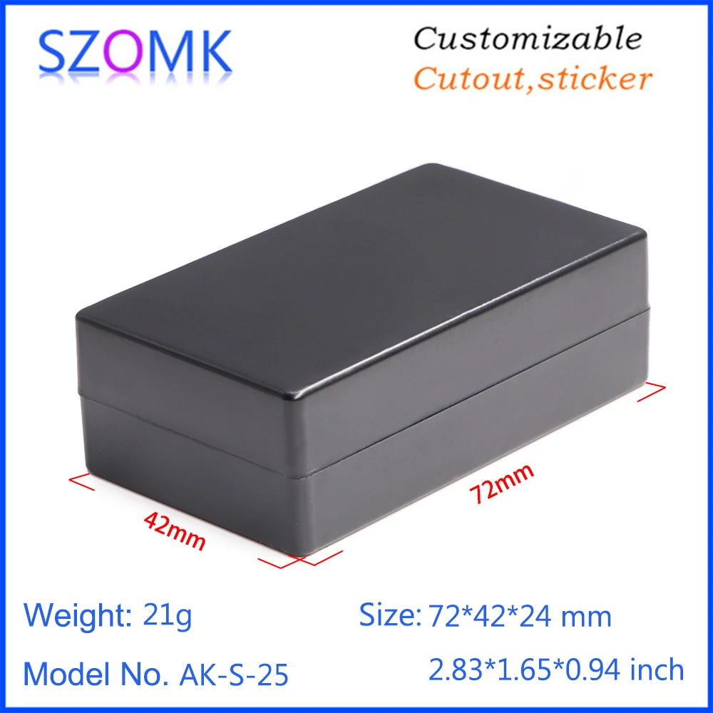 2Pieces a lot  White and black color little box small plastic terminal box connection enclosure case72*42*23 mm for pcb design