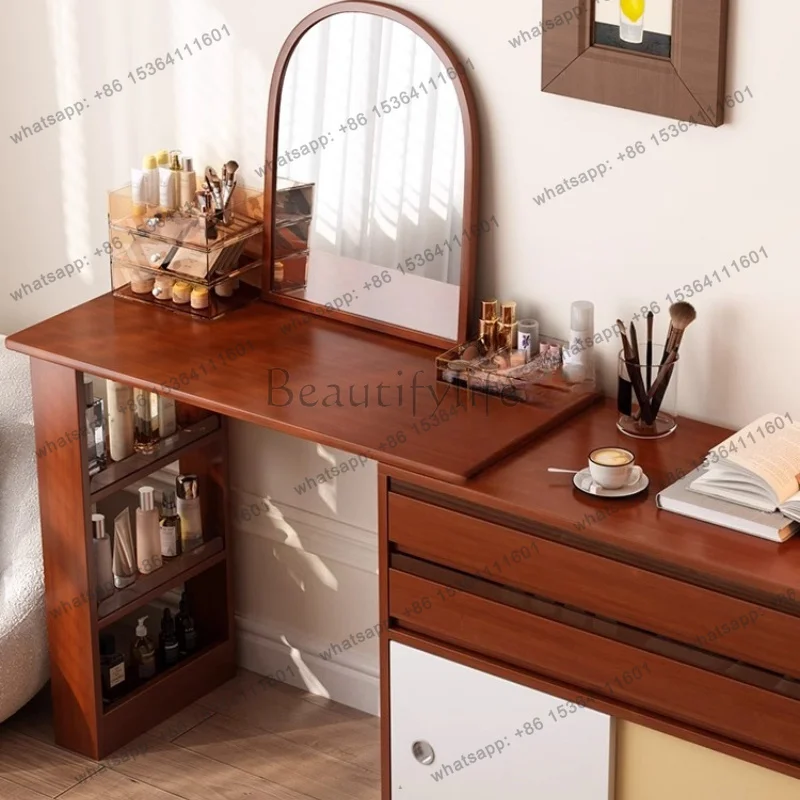 PG Bedroom Makeup Vanity Table Chair Drawers Bedside Study Organizer Vanity Table Vintage Wood Comoda Pra Quarto Home Furniture