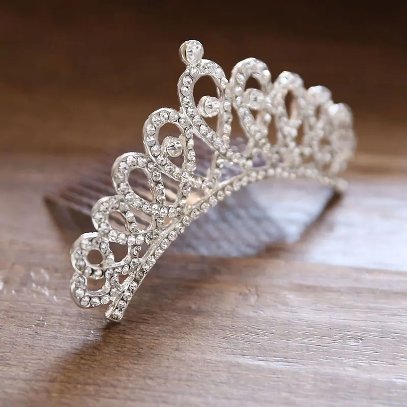 Kids Princess Crystal Tiaras And Crowns Children Girls Headband Rhinestone Hairpin Bridal Wedding Hair Comb Hair Accessories