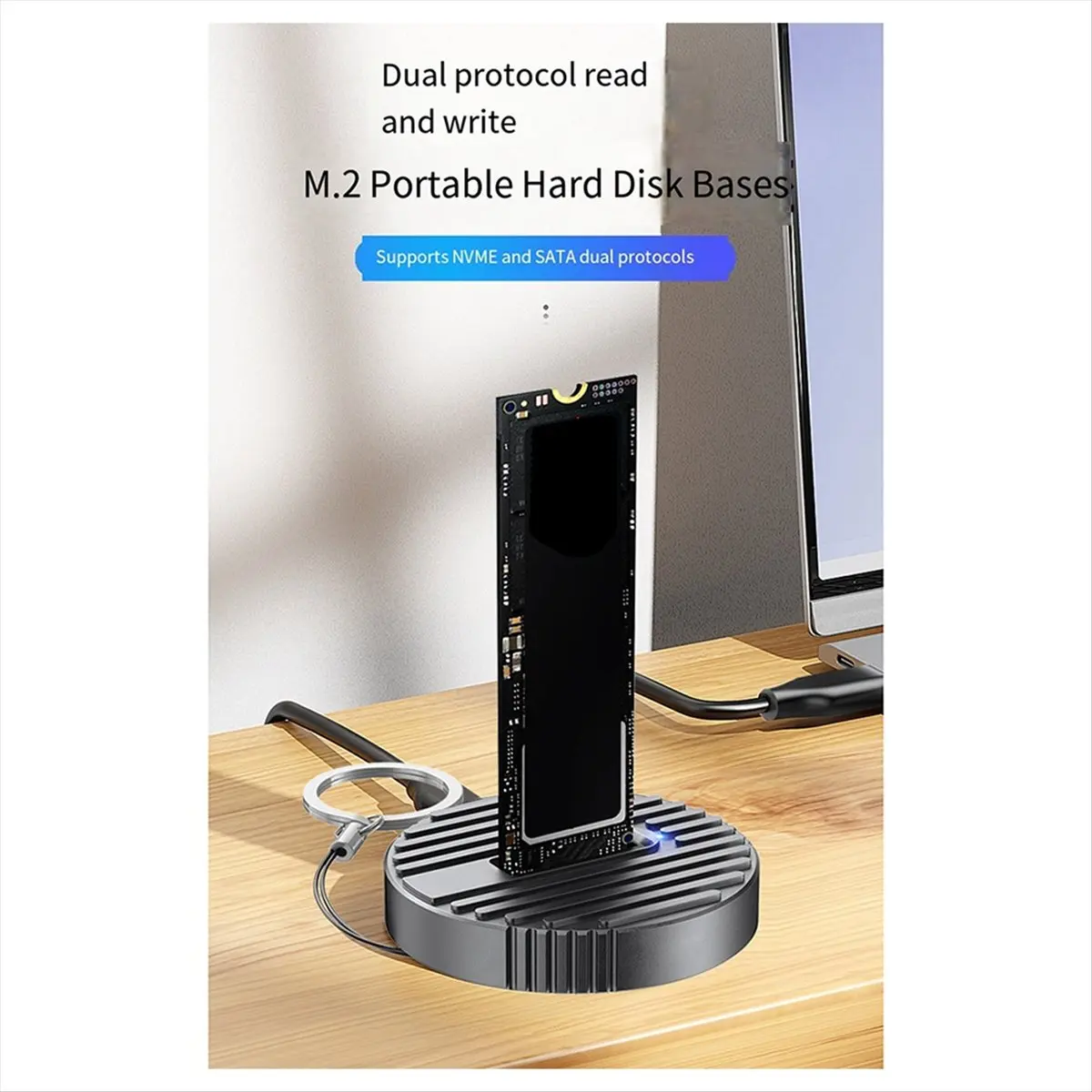 ABGZ M.2 Dual Protocol SSD Solid State Drive Box NVME/SATA10G External Mobile Hard Drive Base Type -C3.1 Gen 2 SSD