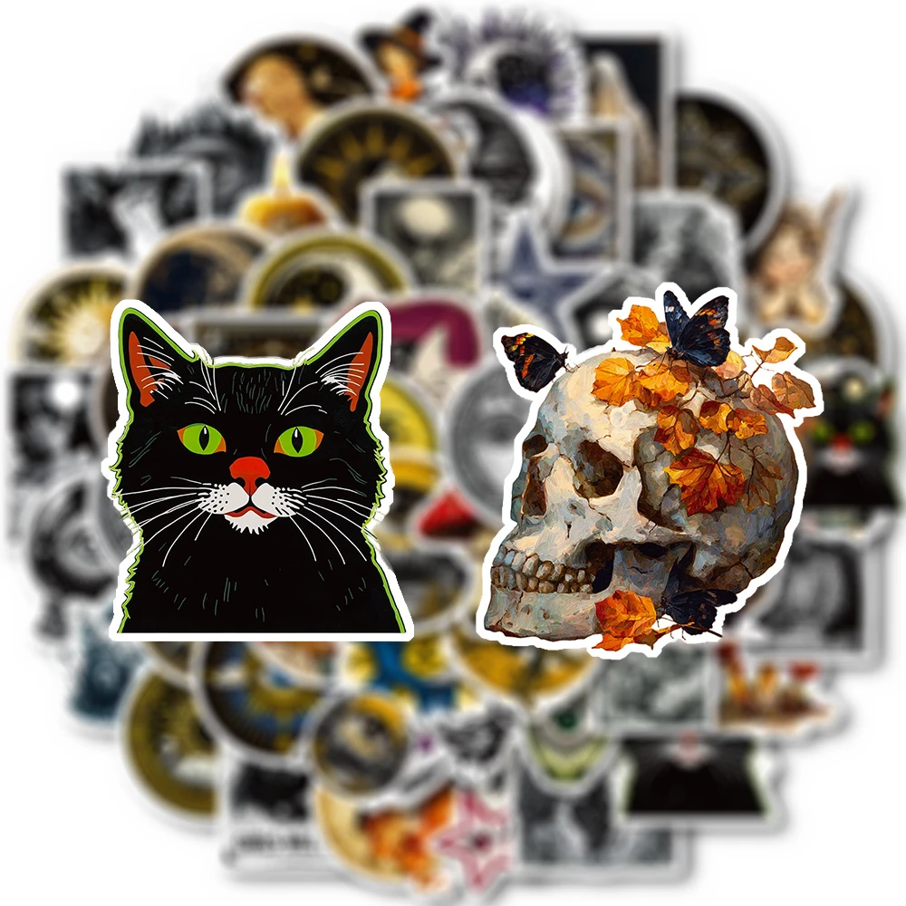 

10/30/50pcs Cool Mysterious Universe Stickers Retro Gothic Aesthetic Sticker DIY Helmet Phone Laptop Guitar Graffiti Decals Pack
