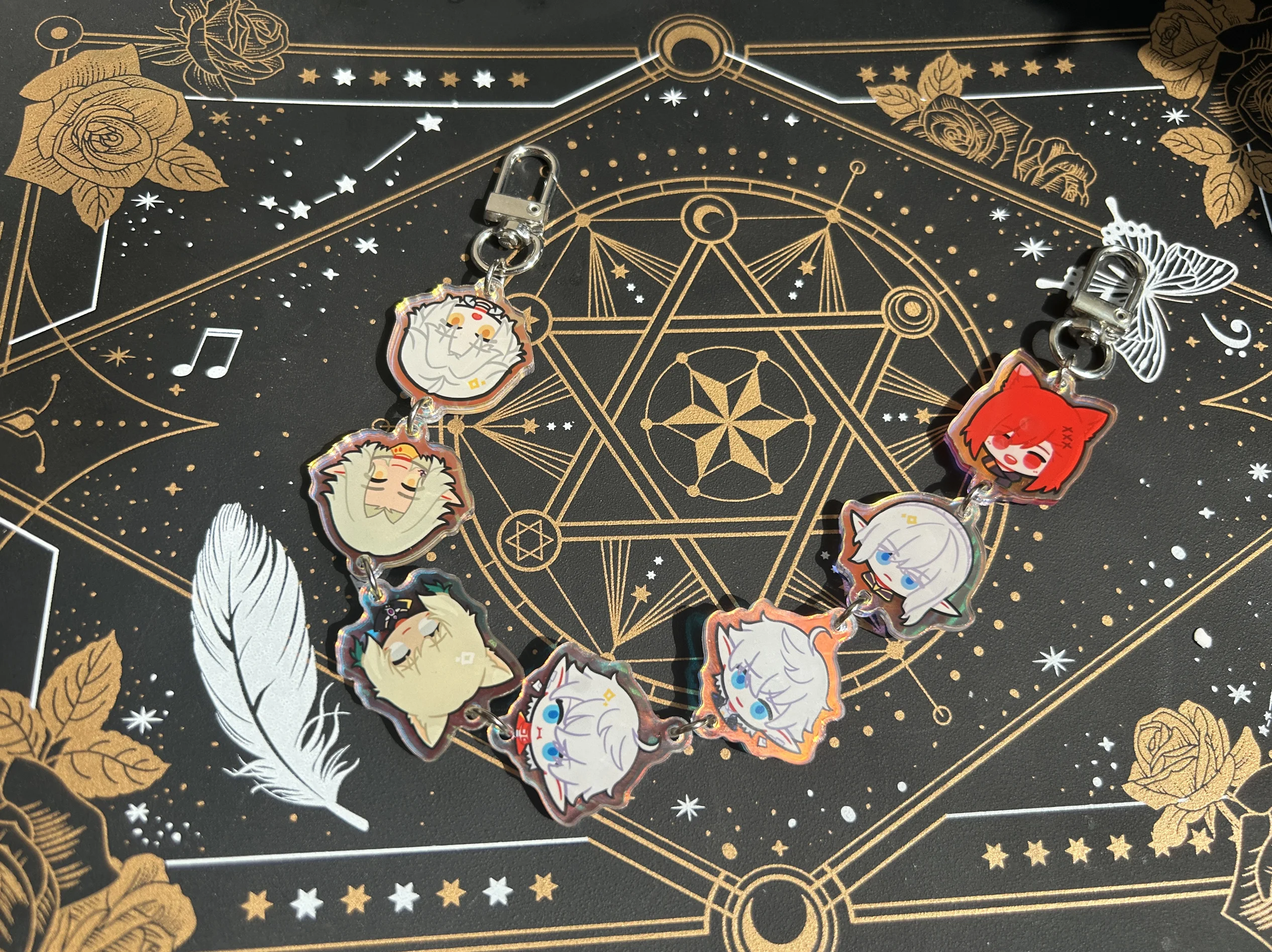 อะนิเมะ Alphinaud Estinien Wyrmblood G'raha Tia FF14 อะคริลิคจี้อะคริลิคพวงกุญแจการ์ตูนพวงกุญแจกระเป๋าจี้แฟนคอสเพลย์ Xmas ของขวัญ