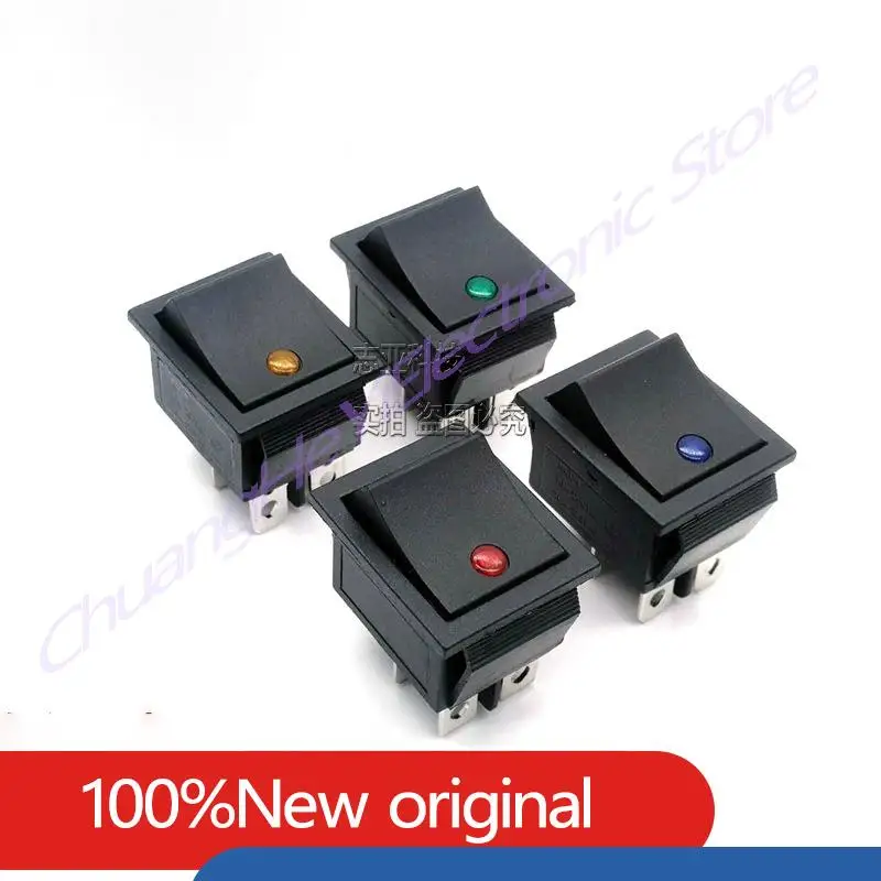 KCD4 Boat Switch 4 Pin 2 Speed with Light Cat Eye 25*31mm Power Warping Switch Button