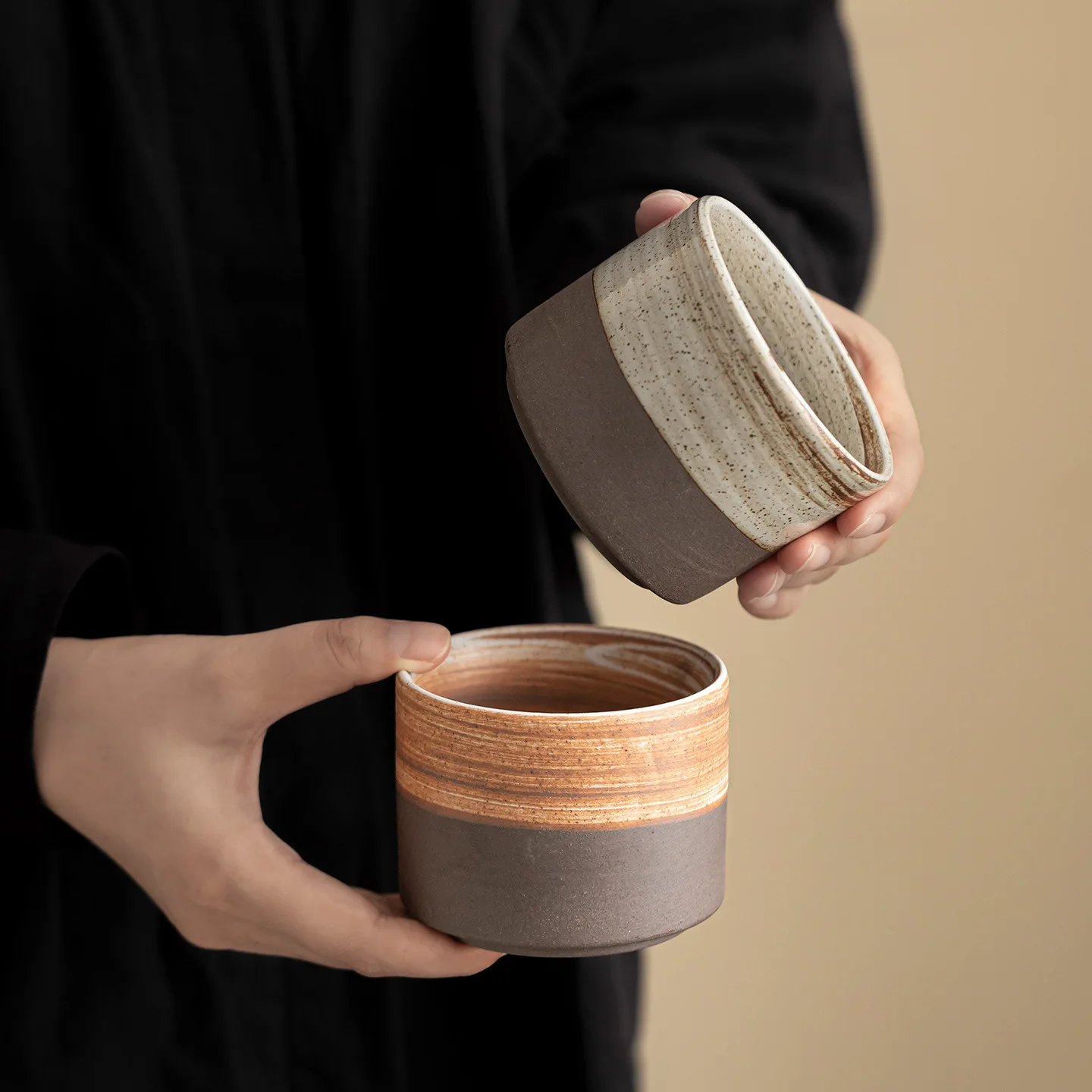 Stoneware Straight-leg Coffee Cup Retrofor Home Tea Cup Personal Teacup Breakfast Cup