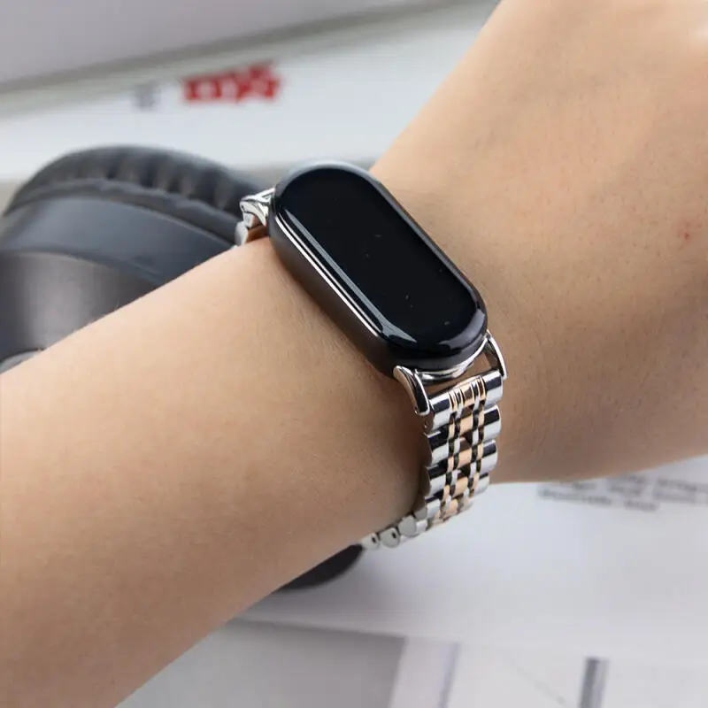 Edelstahl-Uhrenarmband für Xiaomi Mi Band 10 Smartwatch-Armband Metall Correa für Xiaomi Mi Band 8 9 10 Armband – Detail 4