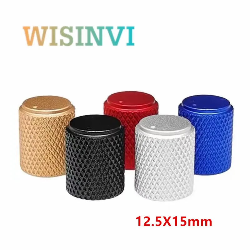 5PCS 12.5X15/15.5X15mm Aluminum Alloy Potentiometer Power Amplifier Audio Knob Cap Mechanical Keyboard Key Cap Circular Hole 6mm