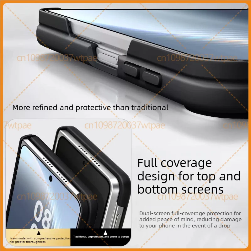 For Xiaomi 18 Fold Phone Case, Folding Screen PU Leather Cover, Dual Hinge with Stand, Camellia Red Simple Texture