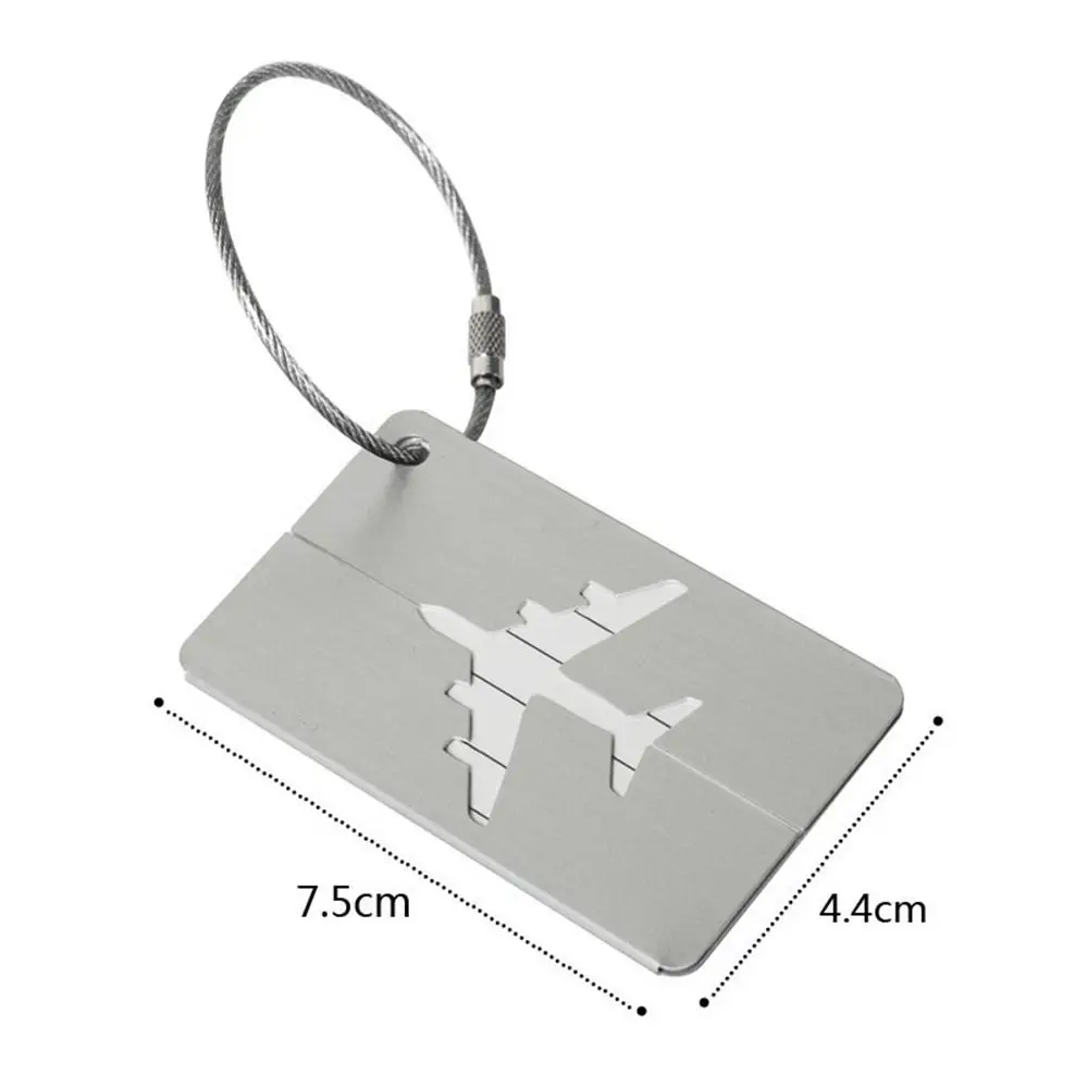 Aluminium Travel Luggage Tags Reusable Suitcase Baggage Labels Holiday Suitcase Labels Travel Bag ID Plane Identifier With Ropes