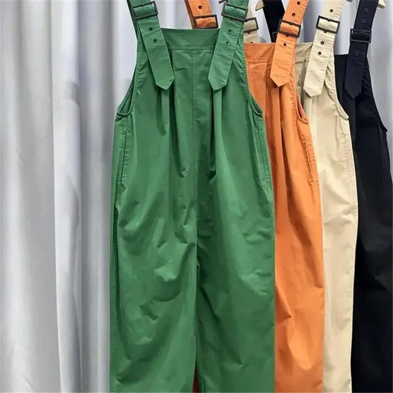 

Womens Sleeveless Dungarees Rompers Cotton Jumpsuit Loose Shoulder Strap Pants Ladies ummer Casual Overalls Playsuits