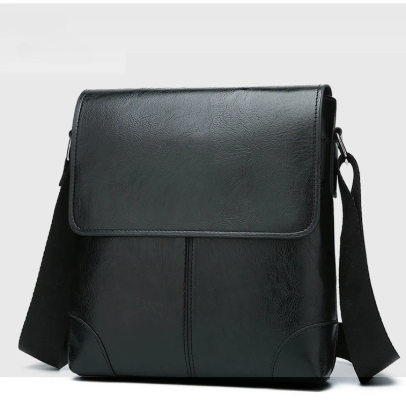 Bolso de hombro cuadrado pequeño de PU sólido para hombres, bolsos cruzados de negocios casuales con broche, moda Simple, gran oferta, 2024