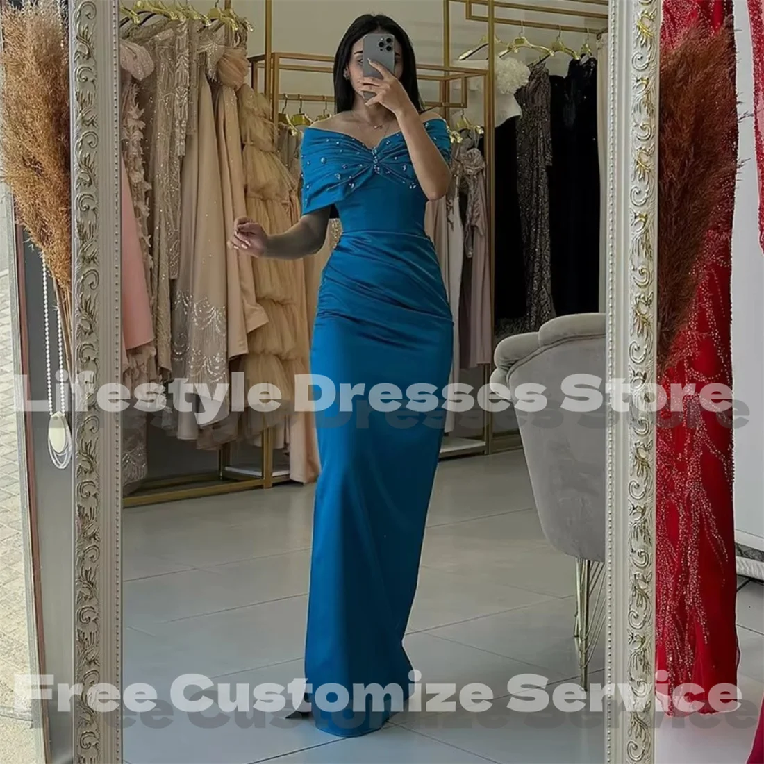 

Женское плиссированное вечернее платье по индивидуальному заказу с открытыми плечами и кристаллами, платье для выпускного вечера, вечернее платье, торжественное платье