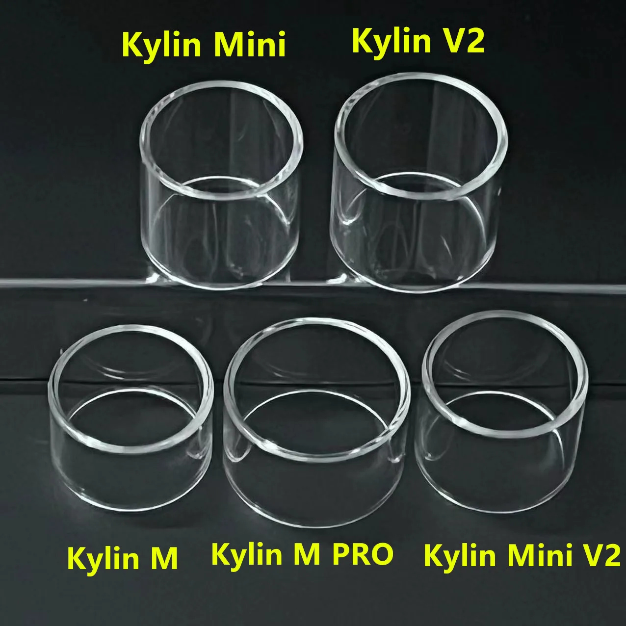 Kylin V2/Kylin M/Kylin Mini V2/Kylin M PRO/Kylin Mini tubo de vidrio de repuesto, burbuja recta para Kylin Mini V2, piezas de vidrio