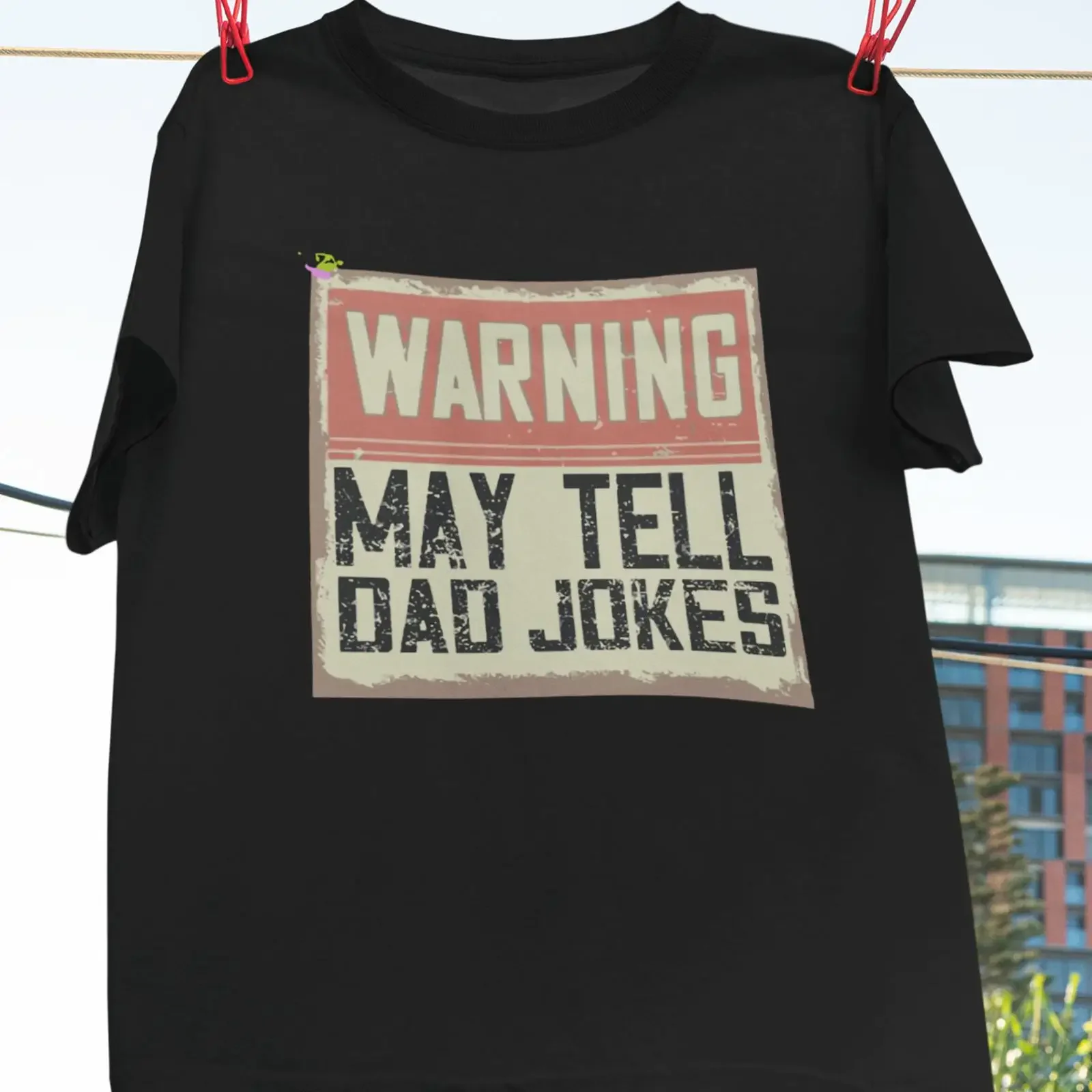 Warning May Tell Dad Jokes Vintage T Shirt Funny Father's Day Casual for vintage Washed streetwear Stretched