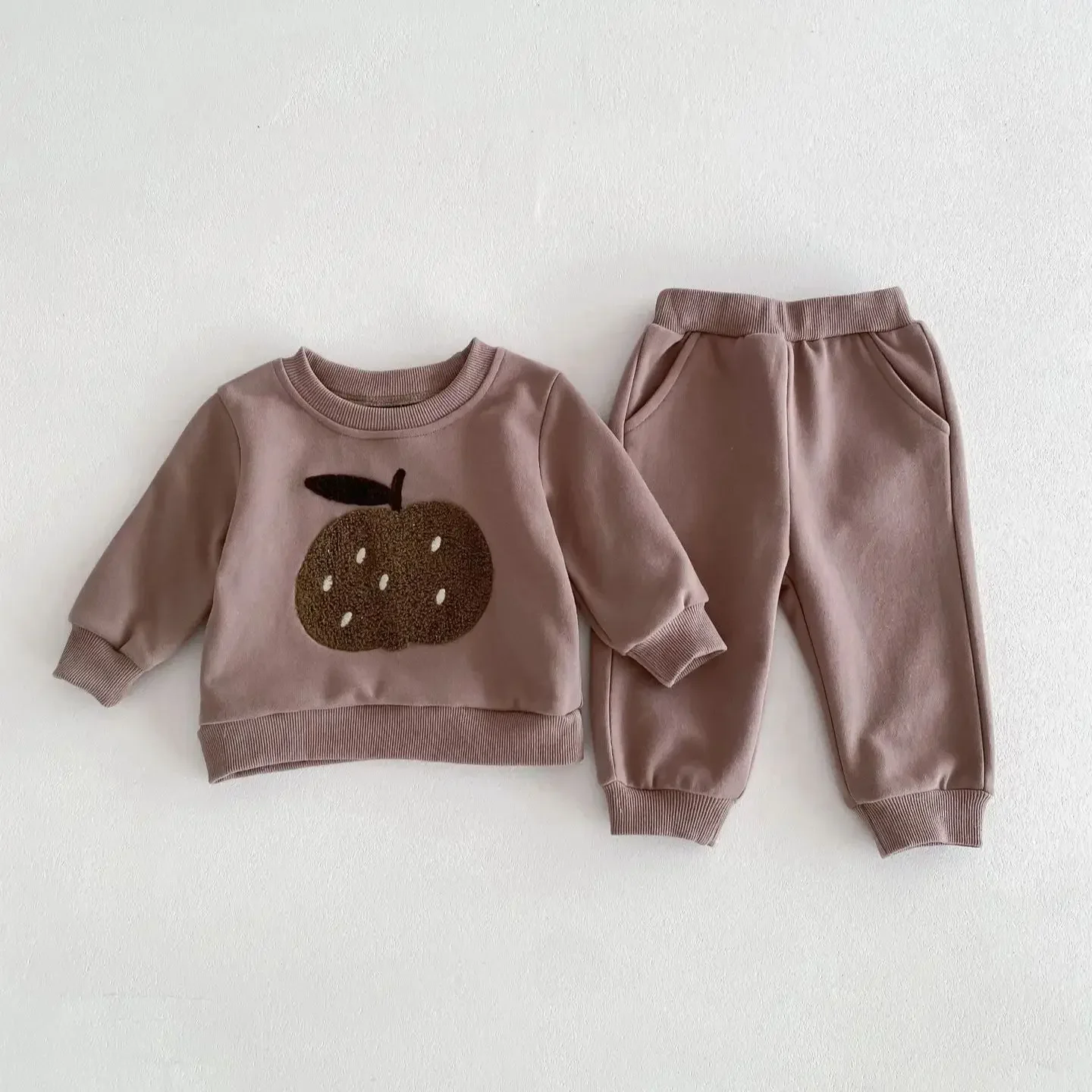 2024 New Quality Cotton Baby Toddler Boy Girls Set Kids Clothes for Children Pullover Sweatshirts+Solid Sports Pants Fashion image 5