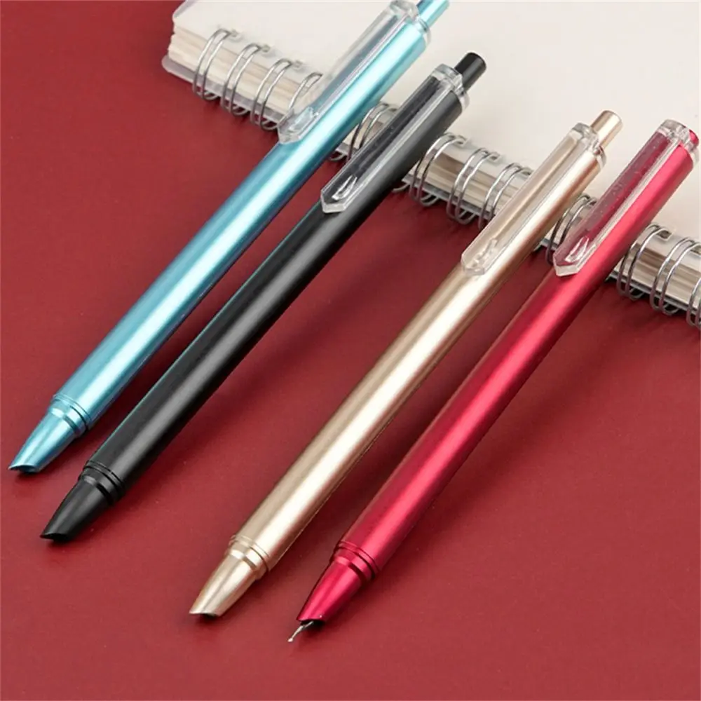 

School Supplies Luxury Student Business Metal 0.38mm Signature Pen Fountain Pen Retractable Fountain Pen Press Fountain Pen