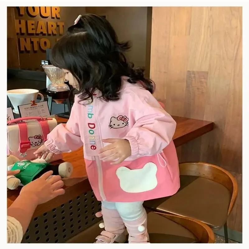 

Sanrio Hello Kitty Kawaii Y2k, детская одежда в стиле аниме, детская одежда для мальчиков, Bobo Shozu, осень 2022, пальто для девочек Kpop, зимние комплекты