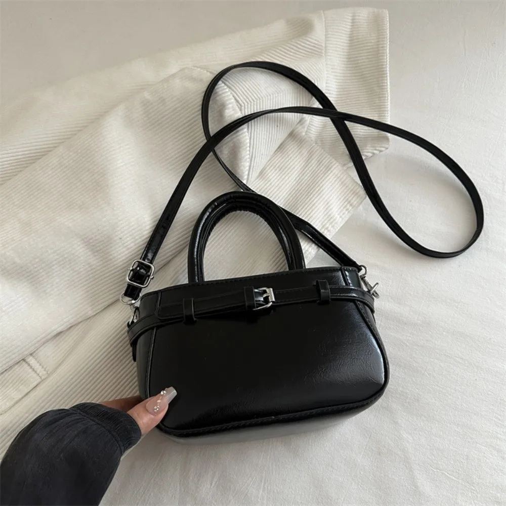 

Versatile Texture Small Square Bag Small Size PU Leather Casual Shoulder Bag Durable Solid Color Shoulder Strap Crossbody Bag