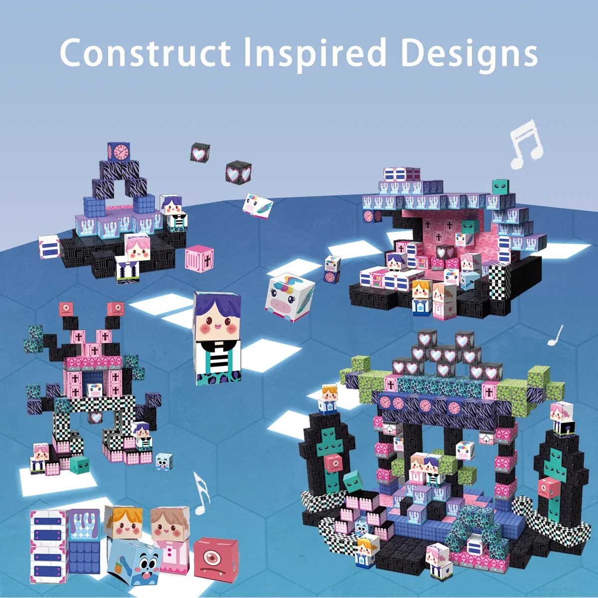 ตัวต่อแม่เหล็ก 100 ชิ้น ชุดของเล่นแม่เหล็ก DIY ตัวต่อแม่เหล็กขนาดเล็ก โลกจิ๋ว STEM ของเล่นเสริมพัฒนาการเด็ก ของเล่นเสริมประสาทสัมผัส ของเล่นกลางแจ้ง