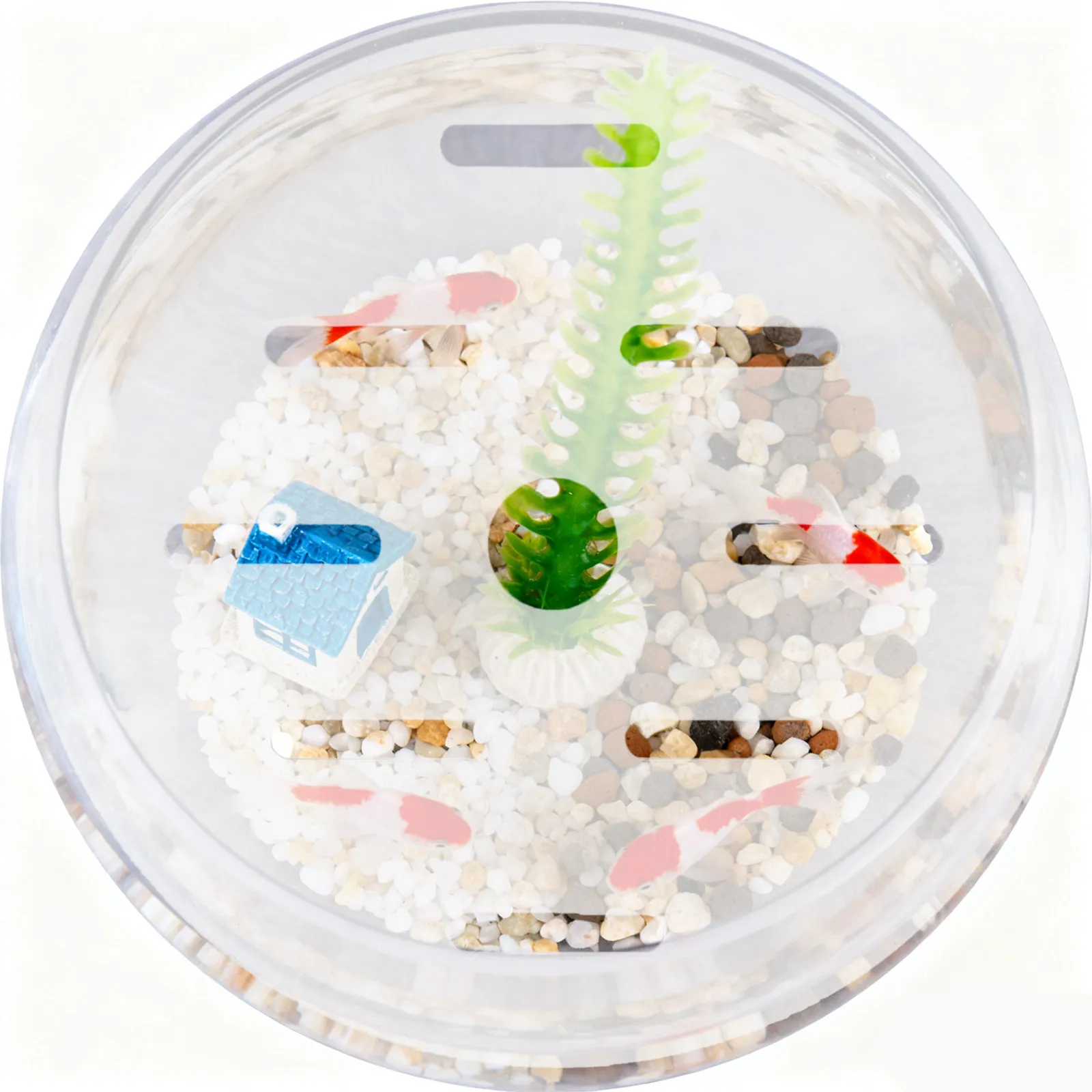 18Cm Round Acrylic Aquarium Lid Cover Escape-Proof Transparent Fish Tank Hood for Circular Tanks Safe Feeding Cleaning Dry