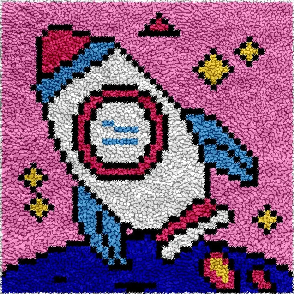 

Small Size Latch Hook Kits Rug for Kids Beginner Easy Latch Hook kit Tapestry Cushion Embroidery Craft Kits Cartoon