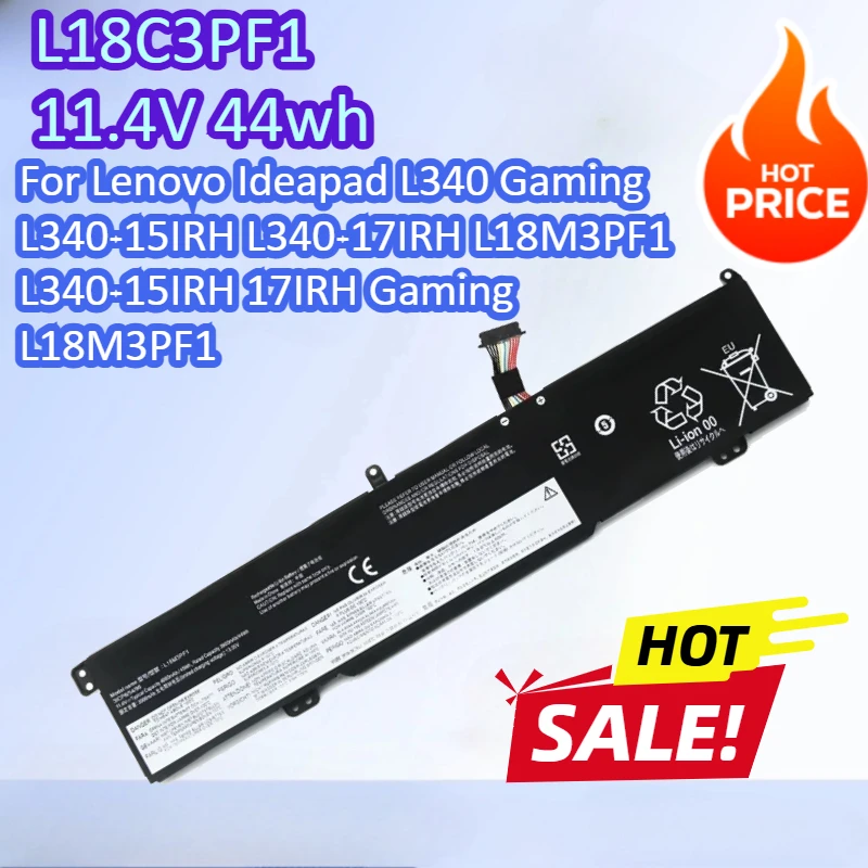 

Laptop Battery L18C3PF1 for Lenovo L340 Gaming L340-15IRH L340-17IRH L18M3PF1 C3PF1 11.4V 44Wh 3900mAh Replacement Battery