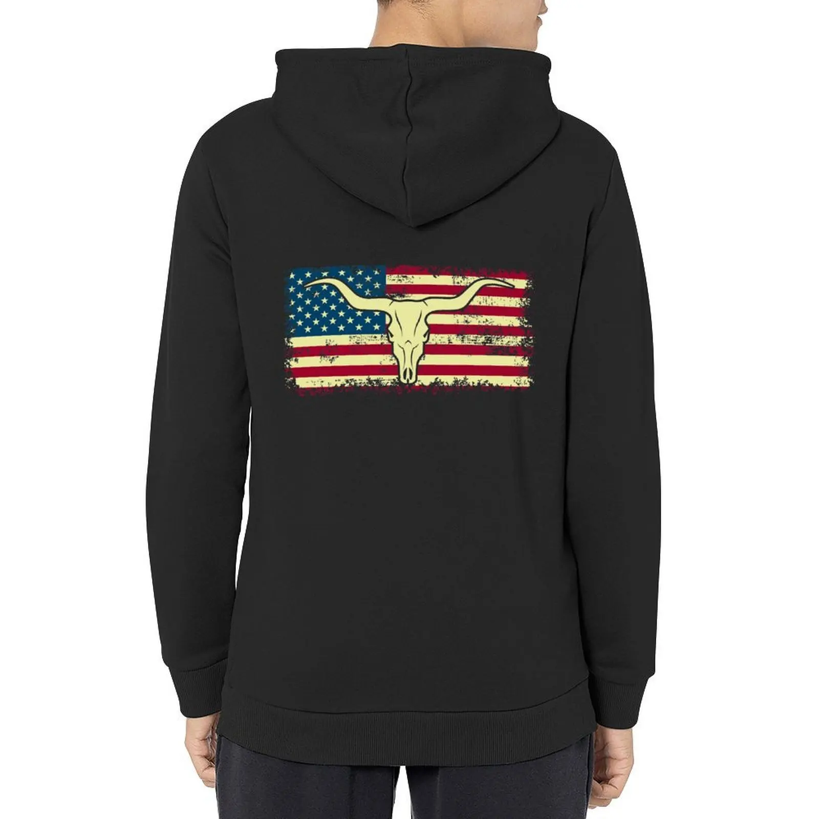 

Long Horn American Flag longhorn lover Shirt Hoodie male clothes men clothes men's winter sweater mens clothing hoodie oversize