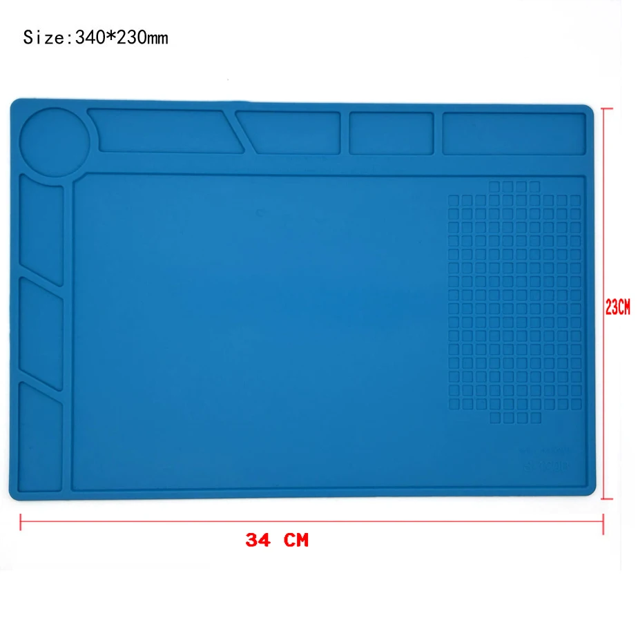 Blue 340X230mm Heat Insulation Repair Pad Soldering Work Station Mat Silicon Welding Soldering Maintenance Platform