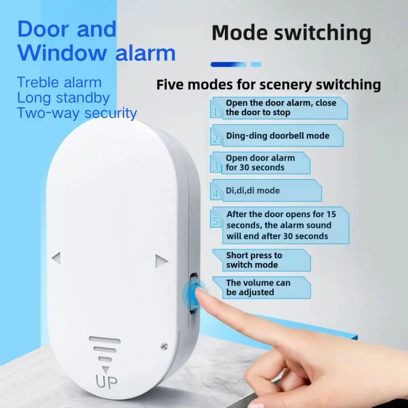 Draadloze deur magnetische alarmsensor Deur Raamschakelaar Detectie Hoge decibel Anti-diefstal Hotelwinkel Beveiligingsalarmen