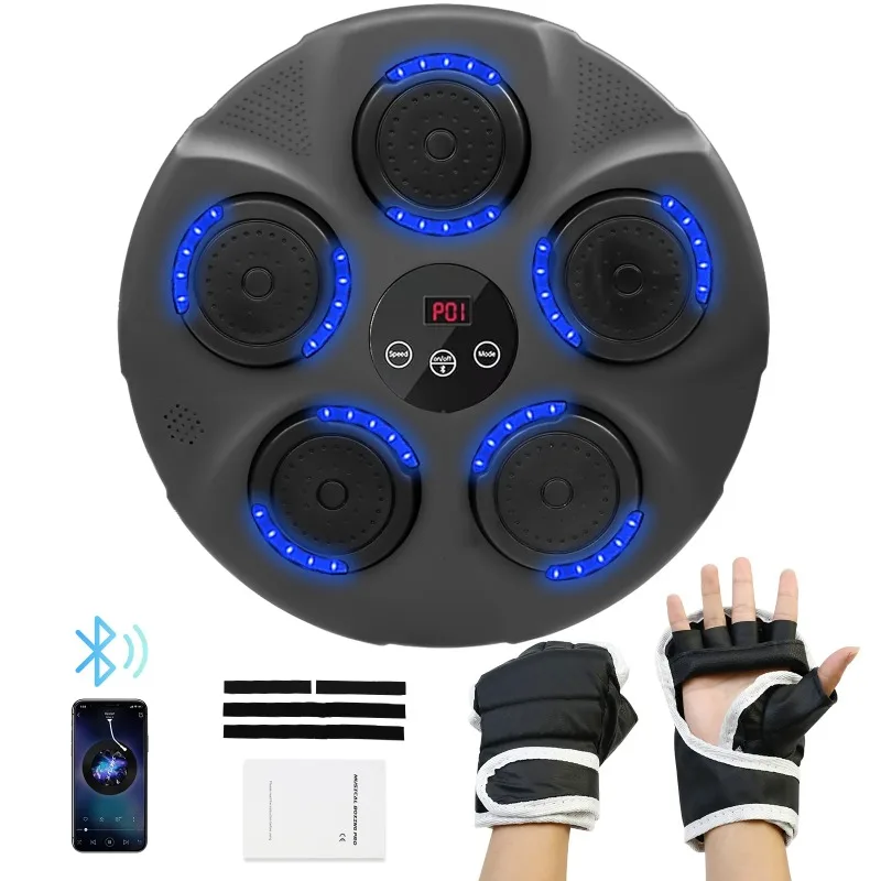 

Music Boxing Trainer Smart Electronic Boxing Target Wall Mounted Bluetooth with Gloves Workout Sports Fitness Home For Kid Adult