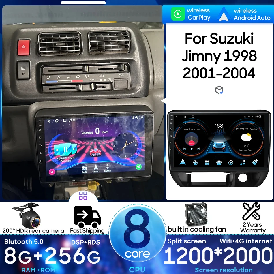 

Android 15 Car Multimedia Player 2DIN Video GPS Navigation Head Unit for Suzuki Jimny 1998-2004 Wireless CarPlay Auto Wifi 4G BT