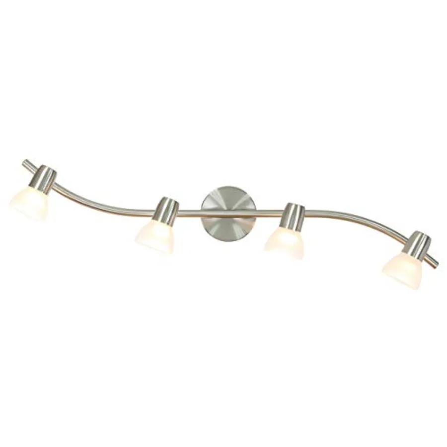

Track Light 4 Light Kitchen Track Lighting Modern S-Shaped Ceiling Track Light Bar Brushed Nickel Finish XB-TR1223-4-BN