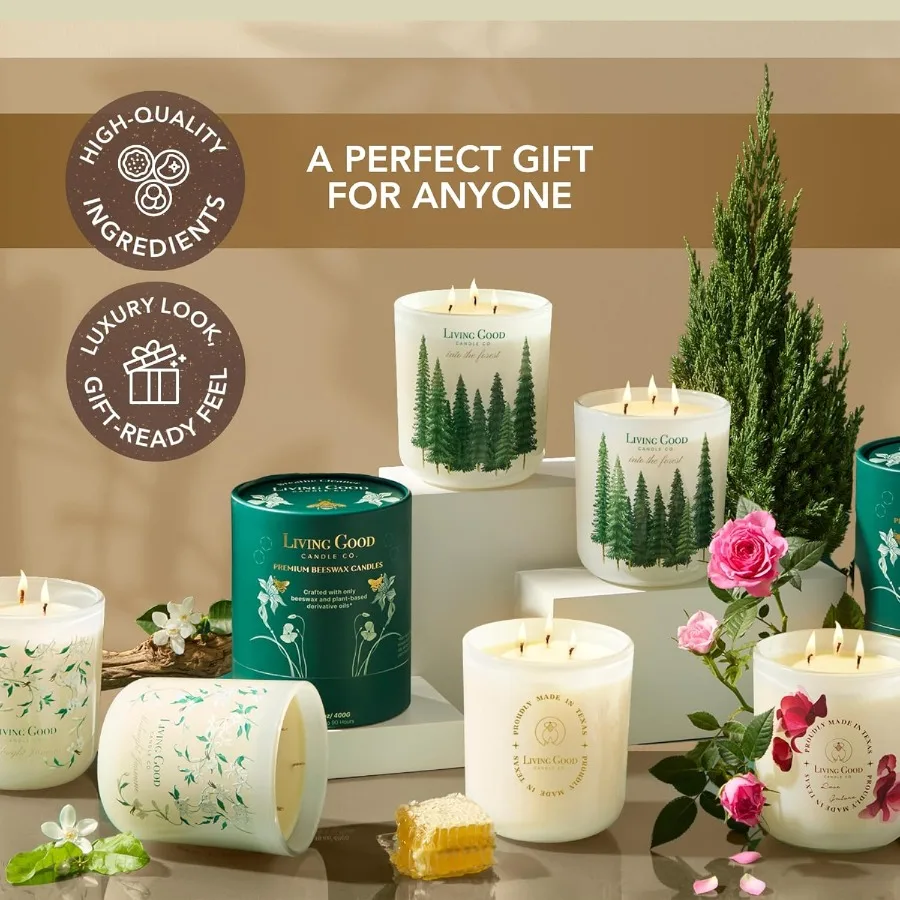 Tranquility Soothing Chamomile Calming Lavender Essential Oils Pure Beeswax Candle for a Restful Peaceful Night NonToxic Aromat