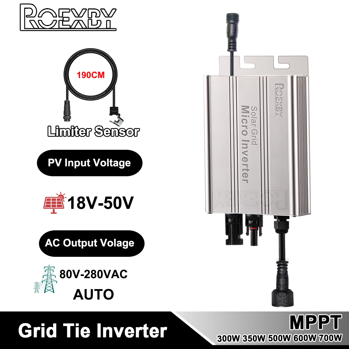 Micro Inversor de Gravata de Grade Solar Microinversor Inteligente ct Eletrodoméstico Sensor Limitador Mppt dc 1850v ca 120v 240v