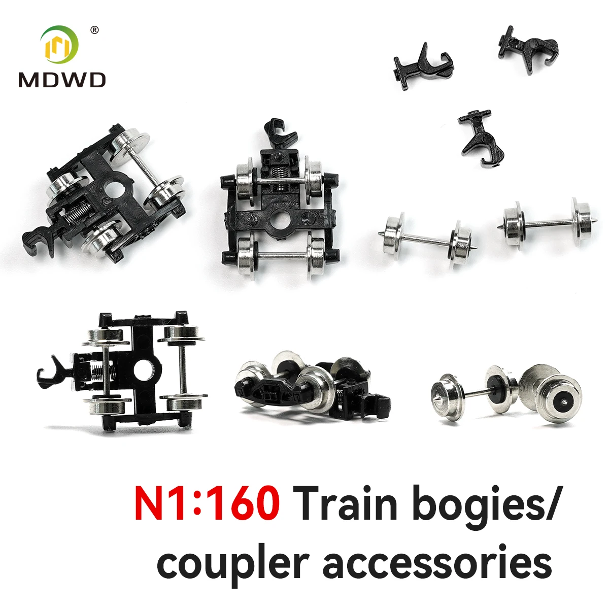 

2pc 1:160 N Scale Railway Train Bogie Assembly DIY Chassis Integrated Accessories Metal and Plastic Toys Model Refit Accessories