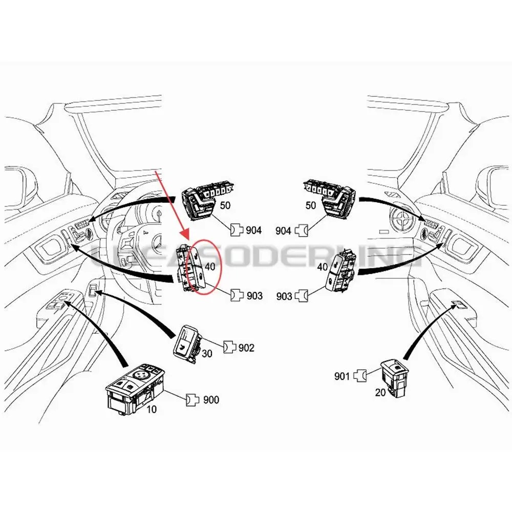 Front Right Door Lock Control Switch Button Cap For Mercedes-Benz W204 W212 E-Class C-Class ML GLK CLA B-Class 2049058502 New - Image 2