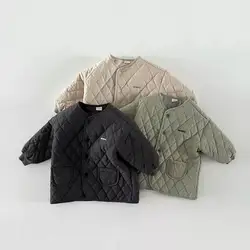 Manteau Chaud à Manches sulfpour Bébé Fille, Veste en Coton Rembourré, Couleur Unie, Vêtements Optiques, Nouvelle Collection Hiver 2025