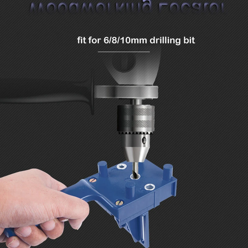 ABS Plastic Quick Wood Doweling Jig Handheld Pocket Hole Jig System 6 8 10mm Drill Bit Hole Puncher For Carpentry Dowel Joints