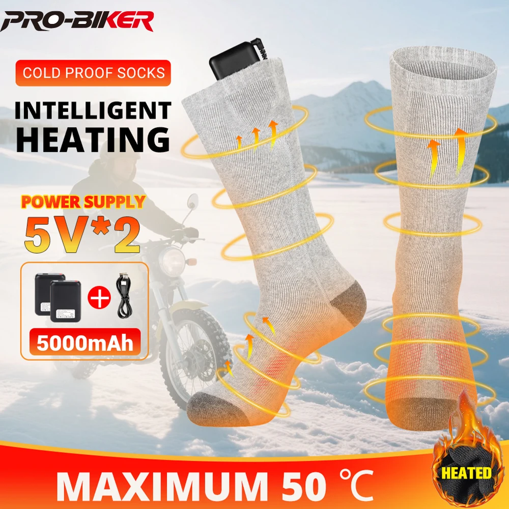 

Snow Heated Socks Winter Warm Snowmobile Skiing Heated Socks Rechargeable Outdoor Sports Thermal Heated Foot Warmer Ski Sports