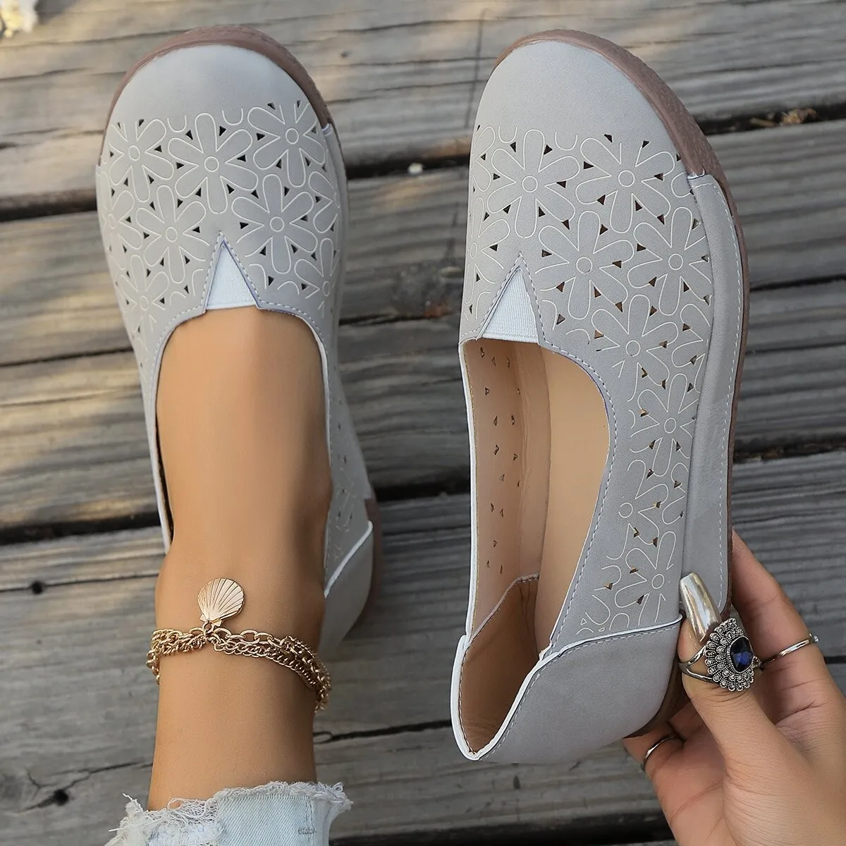 2026 ربيع الخريف النساء الشقق منصة المتسكعون السيدات جلد طبيعي الراحة إسفين حذاء كاجوال أحذية النساء #4