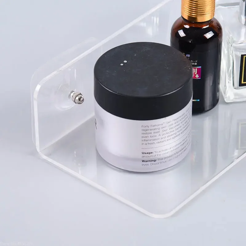 Clear Acrylic Storage Shelf | Wall-Mounted Thick Floating Display Rack for Bathroom, Kitchen, and Windowsill Organizer (20-50cm)