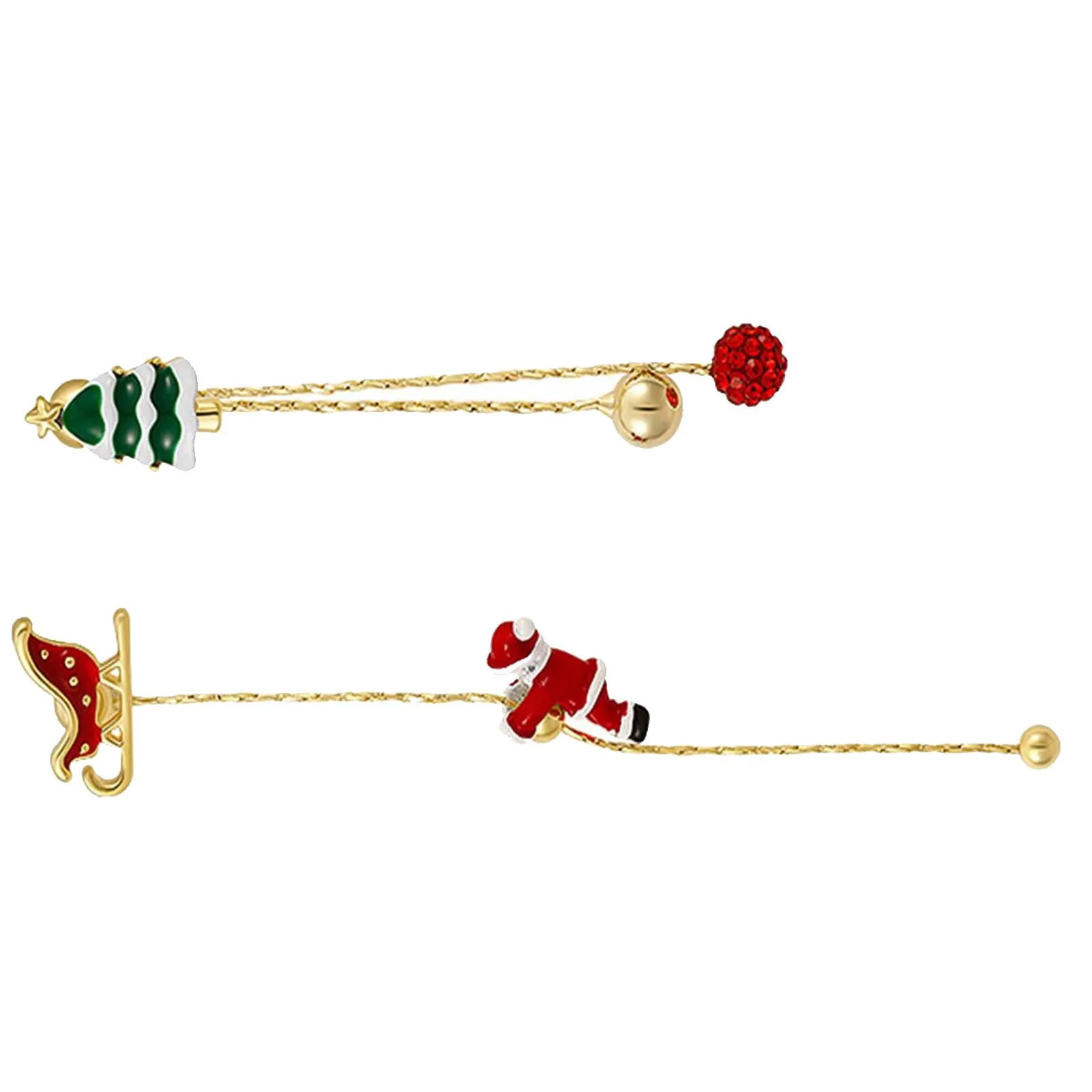 Christmas Long Dangle Earrings with Color-preserving  Tassel Decor for Holiday Party Christmas Suprising Gift