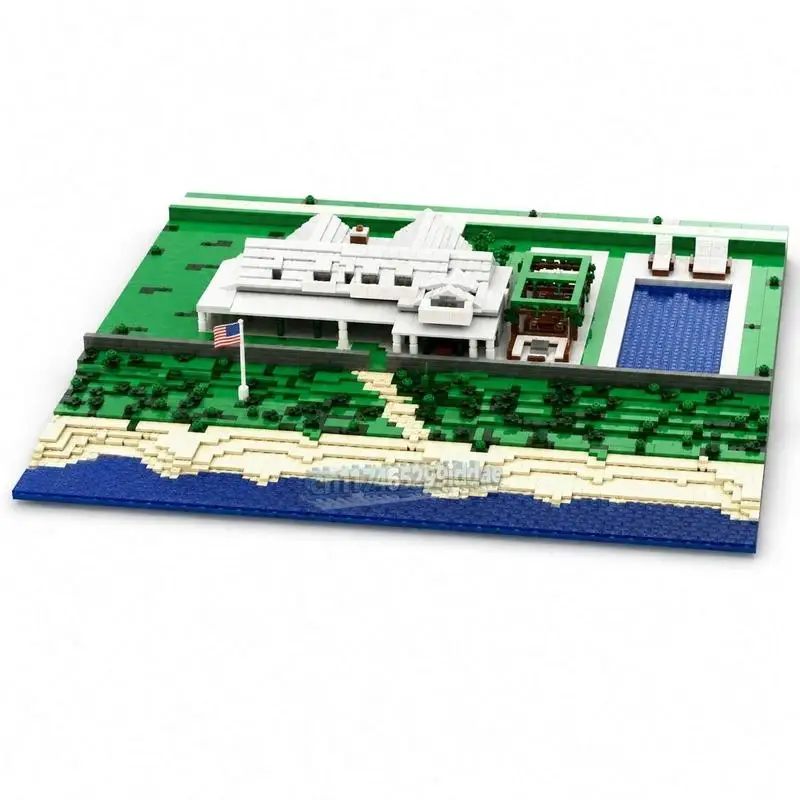4372PCS Beam Ends Micro-Scale Modular Mansion MOC Architecture Building Block DIY Assembly Creative Toy Collectible Display Gift